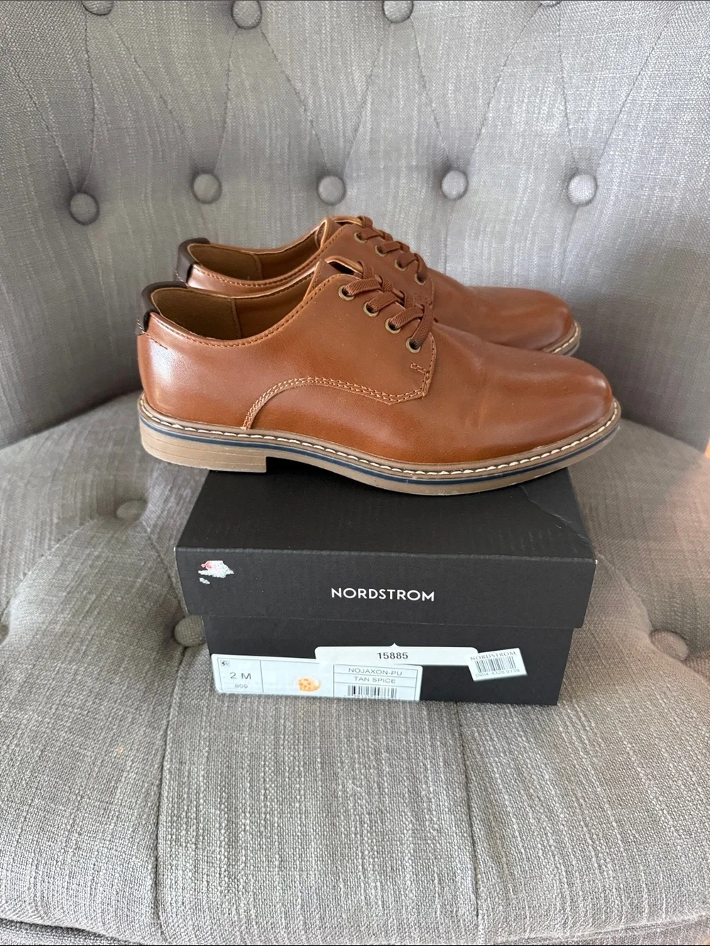 Nordstrom Boy’s Brown Leather Derby Shoes. Size 2